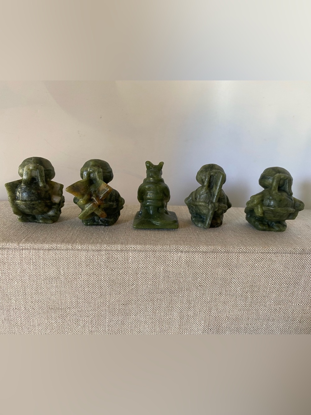 Cowabunga! 🐢 Carved Jade Teenage Mutant Ninja Turtles Complete 5-Piece Set - Picture 3 of 11